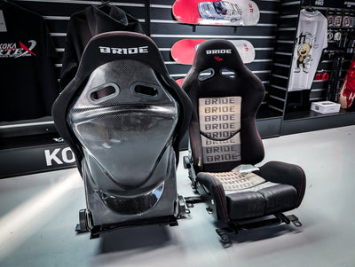 BRIDE Low Max CARBON Backed Recliner Bucket Seats + EVO 8 Seat Rails