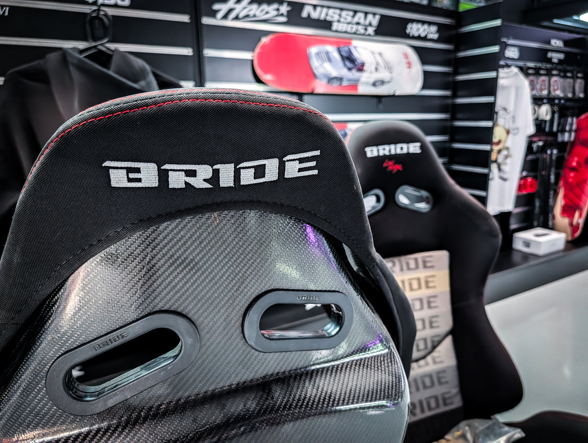 BRIDE Low Max CARBON Backed Recliner Bucket Seats + EVO 8 Seat Rails