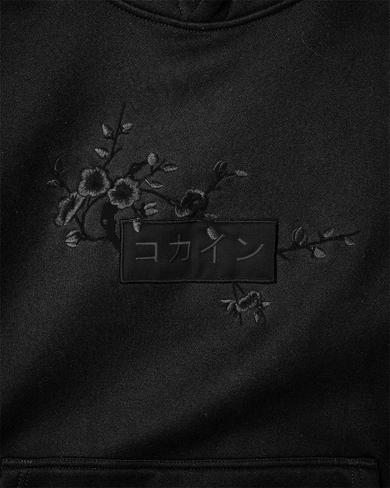KOKAINE ~ "Black Blossom" Embroidered Hoodie // BLACK