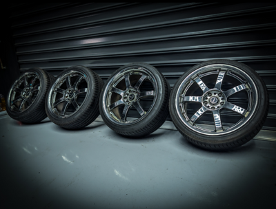 19" Chrome Rays Gram Lights Staggered Wheels x 4