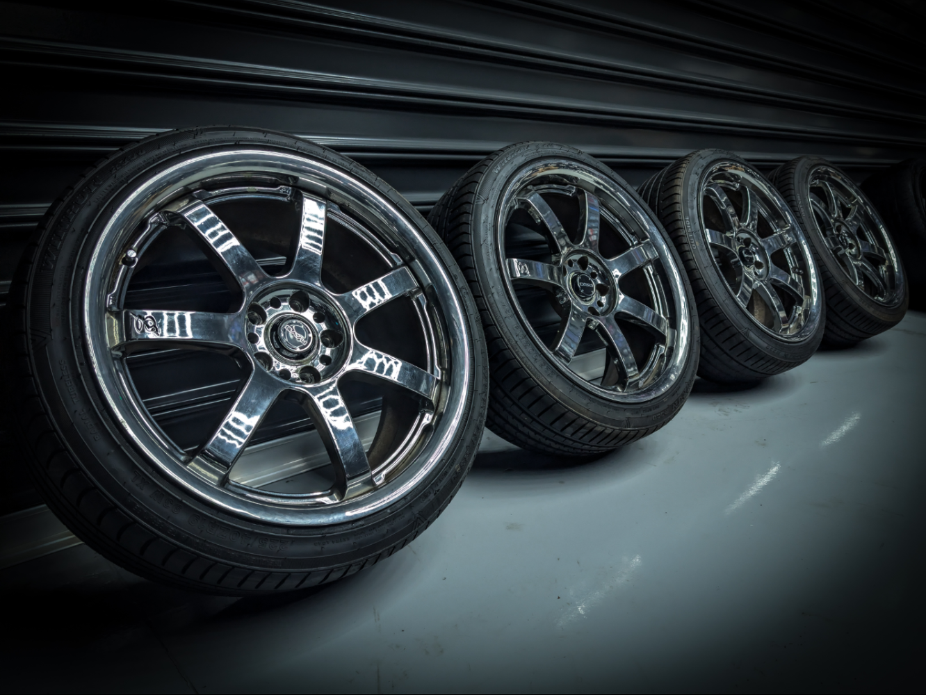 19" Chrome Rays Gram Lights Staggered Wheels x 4