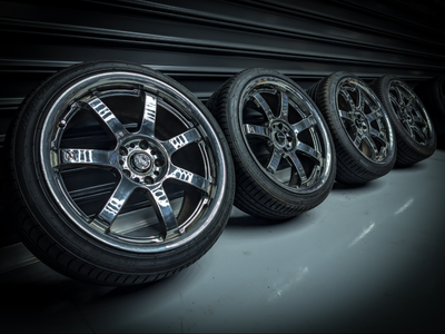 19" Chrome Rays Gram Lights Staggered Wheels x 4
