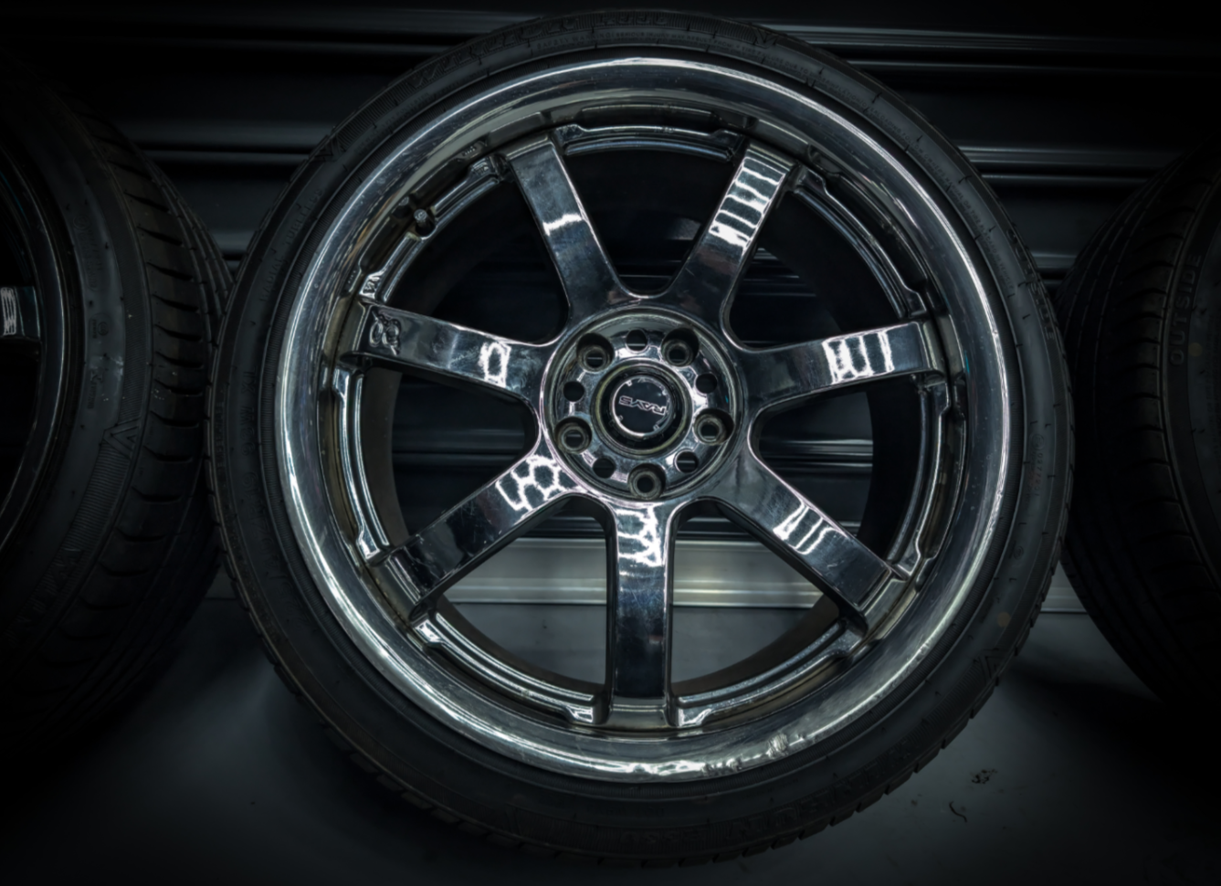 19" Chrome Rays Gram Lights Staggered Wheels x 4