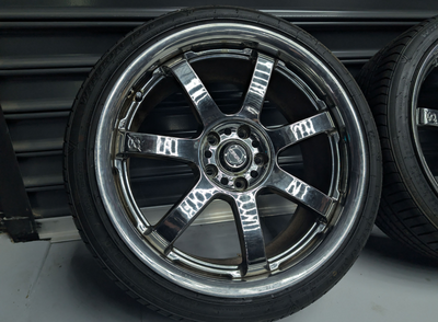 19" Chrome Rays Gram Lights Staggered Wheels x 4