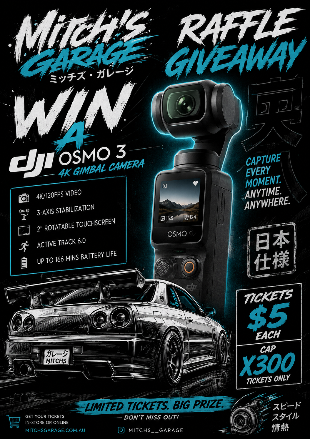 DJI OSMO POCKET 3 4K AXIS Gimbal Camera Raffle TICKET x1 🎟️
