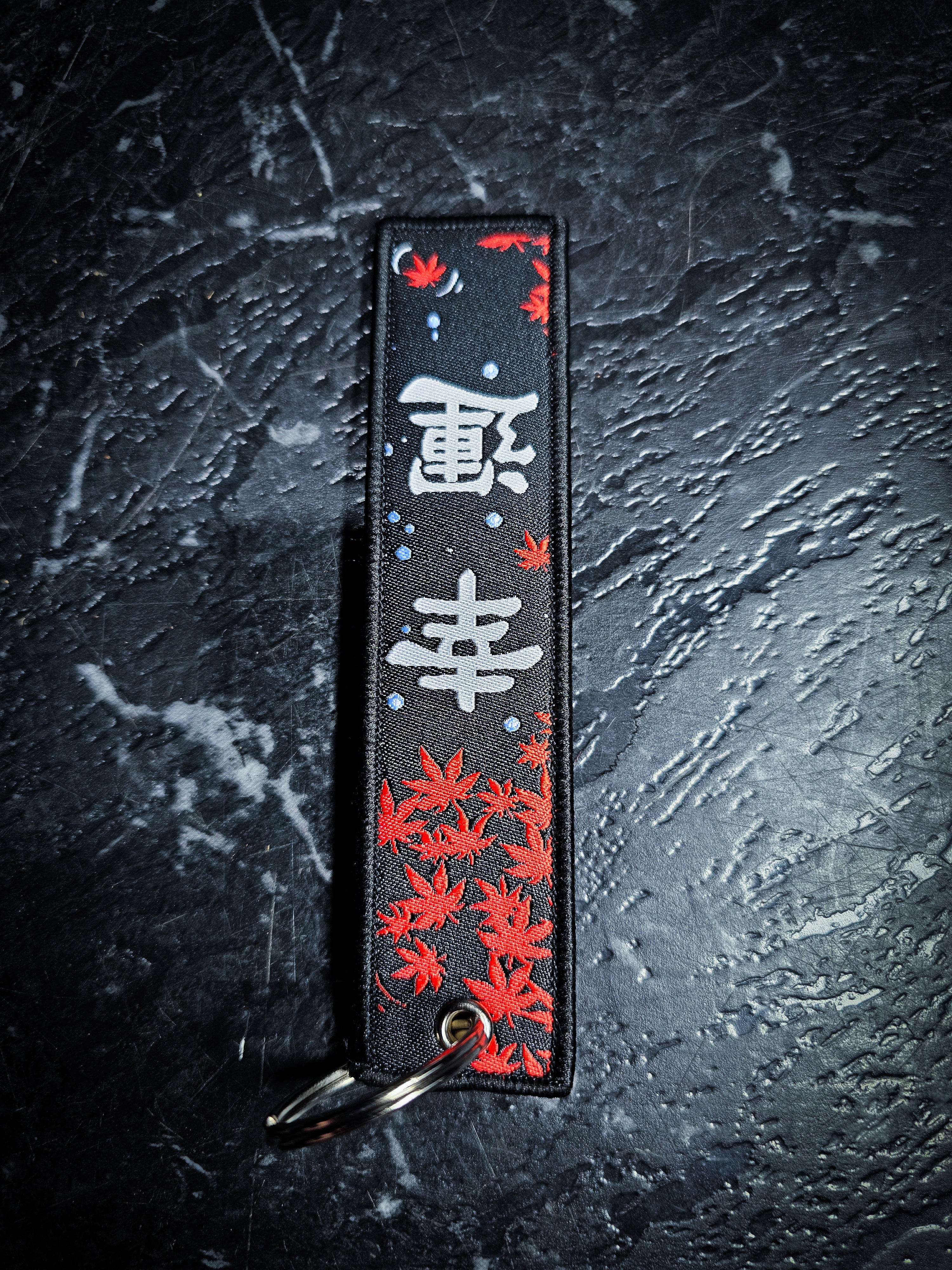 Lucky Japanese Koi Fish Black Keys Tag