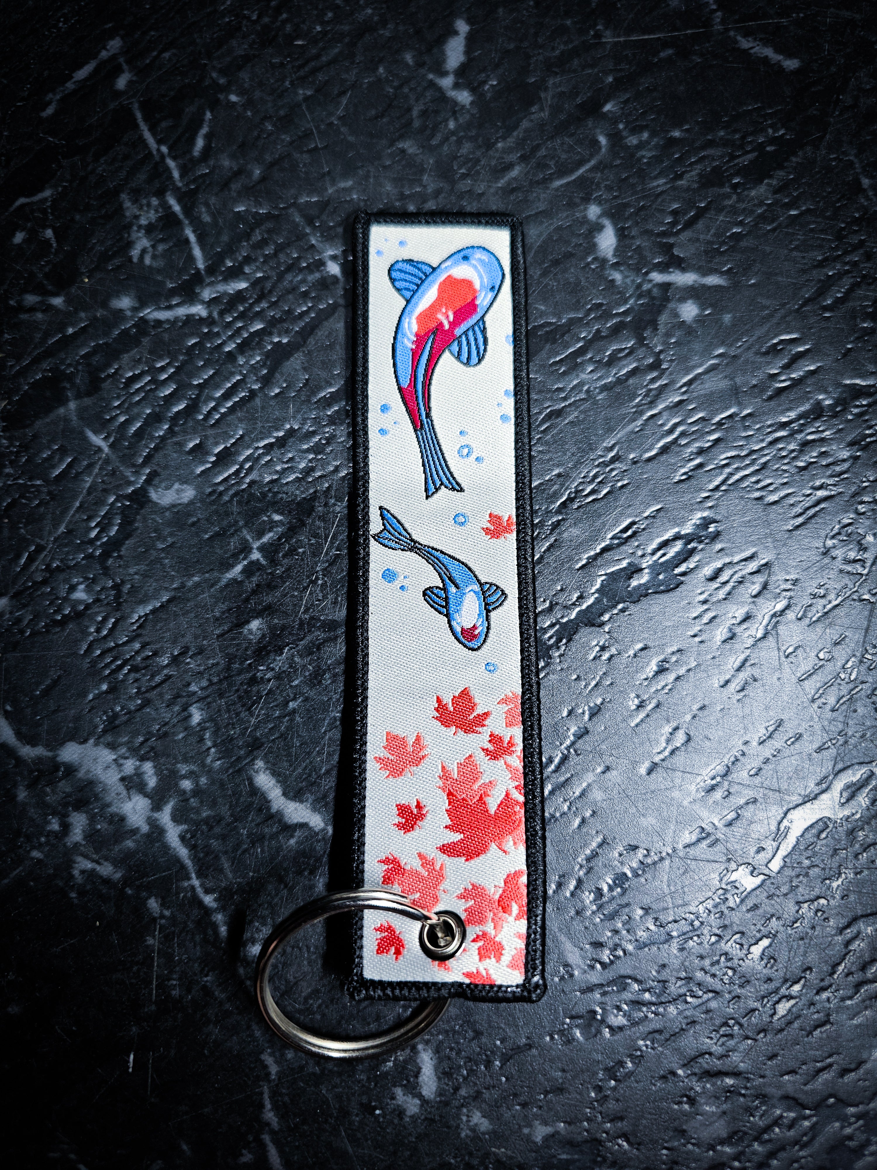 Lucky Japanese Koi Fish Tan Keys Tag