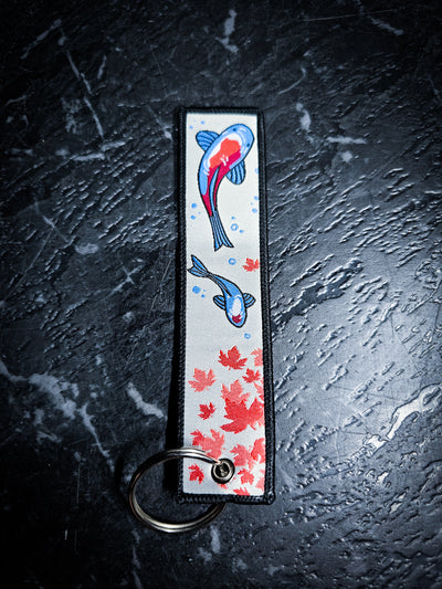 Lucky Japanese Koi Fish Tan Keys Tag