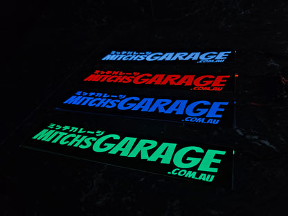 Mitchs Garage DEEP BLUE Glow Window Panel