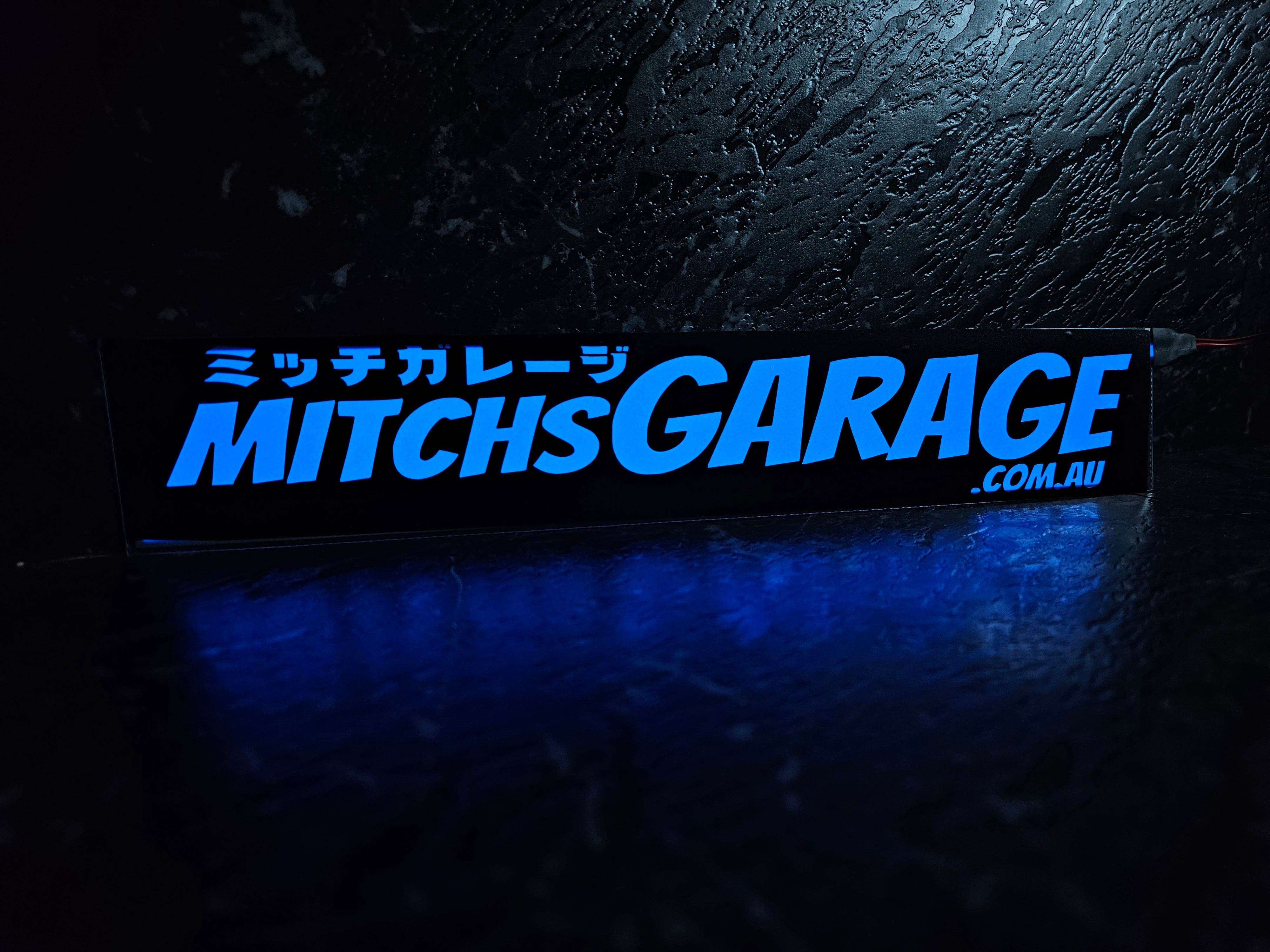 Mitchs Garage DEEP BLUE Glow Window Panel