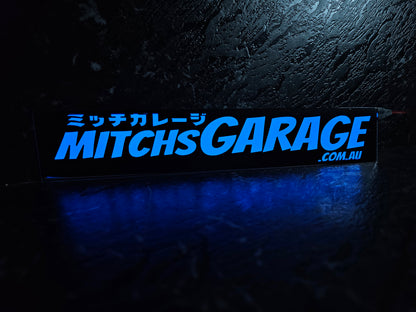 Mitchs Garage DEEP BLUE Glow Window Panel