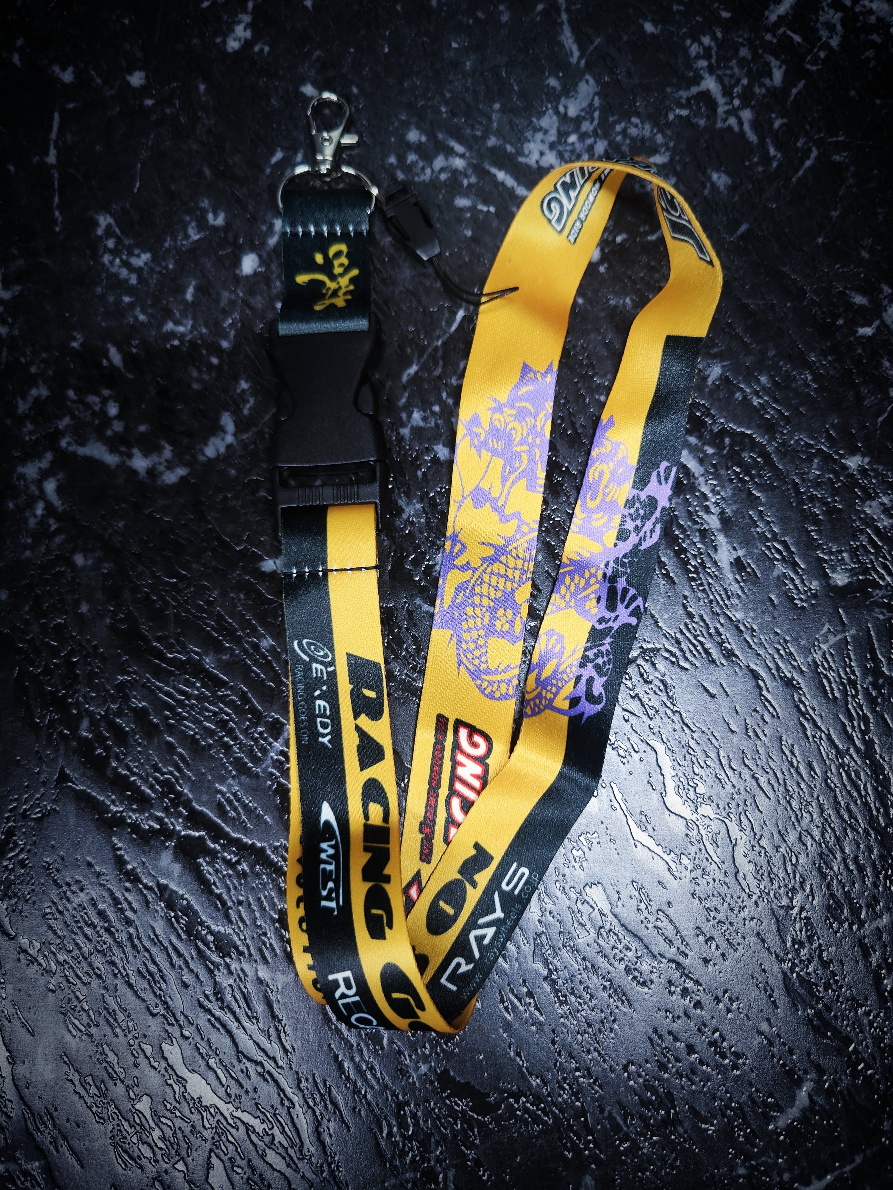 JS RACING Cwest/Recaro Yellow Lanyard