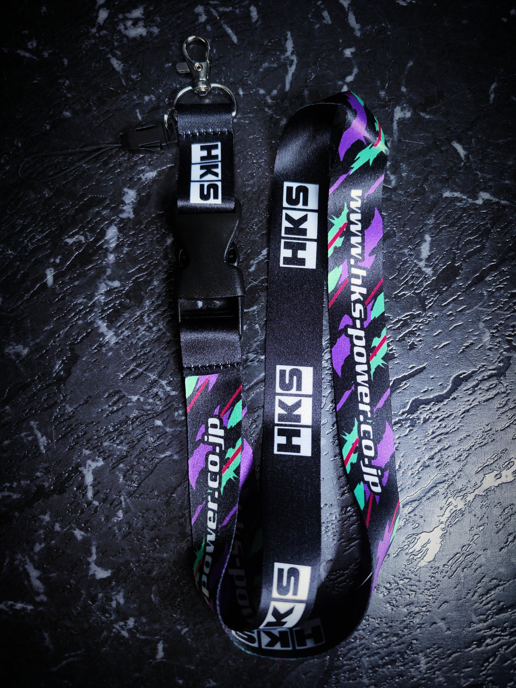 HKS Confetti Style Lanyard Mitch's Garage