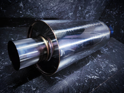 Large HKS By Design High Power Muffler BURNT Tip