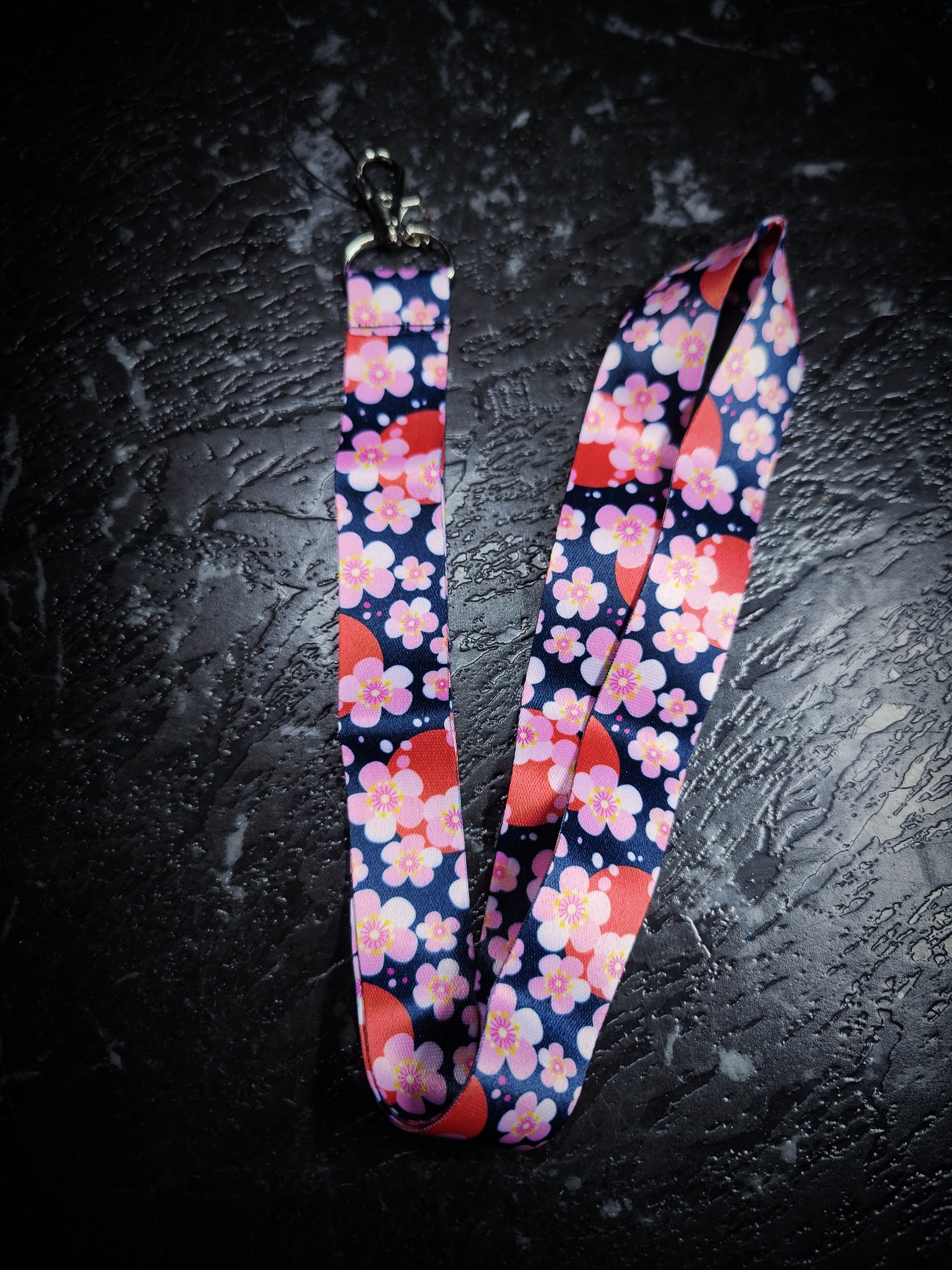 Rising Sun Cherry Blossoms Lanyard