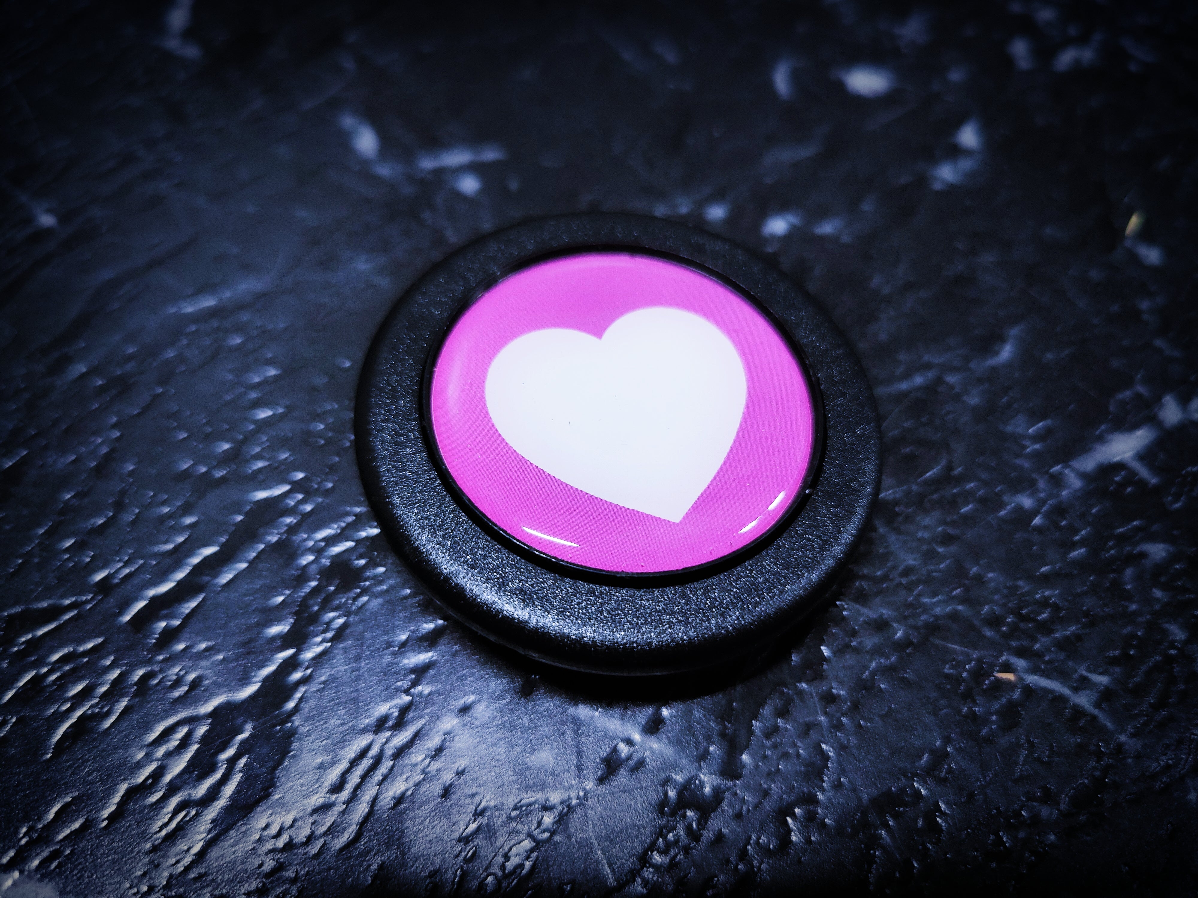 Pink Heart Steering Wheel Horn Button
