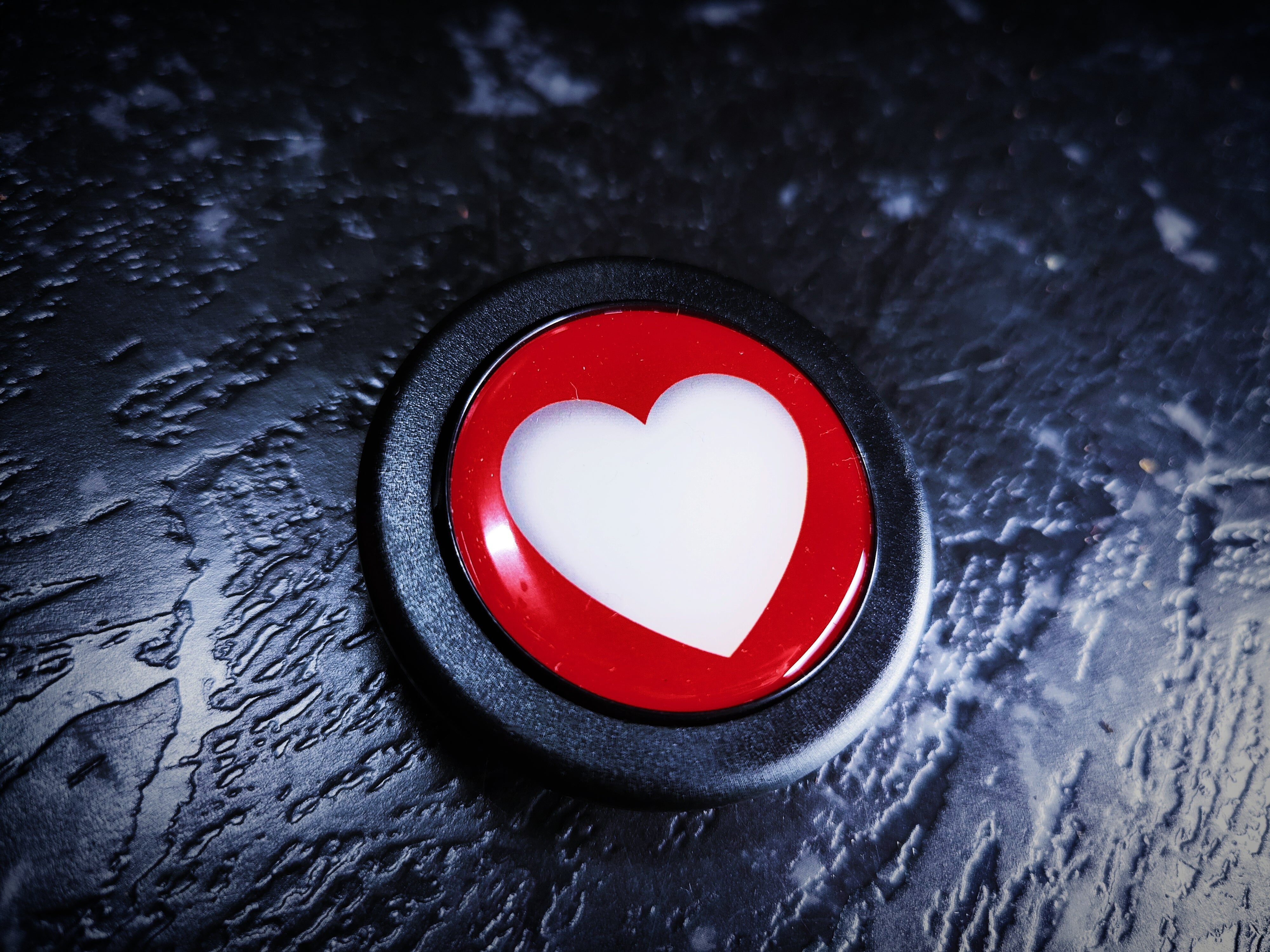 Red Heart Steering Wheel Horn Button