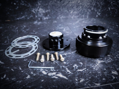 "DING" Sound Billet BLACK Steering Wheel Quick Release Kit