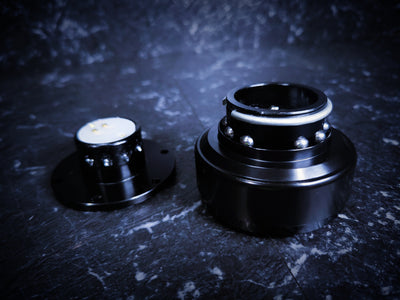 "DING" Sound Billet BLACK Steering Wheel Quick Release Kit