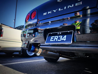 Large HKS By Design High Power Muffler BURNT Tip