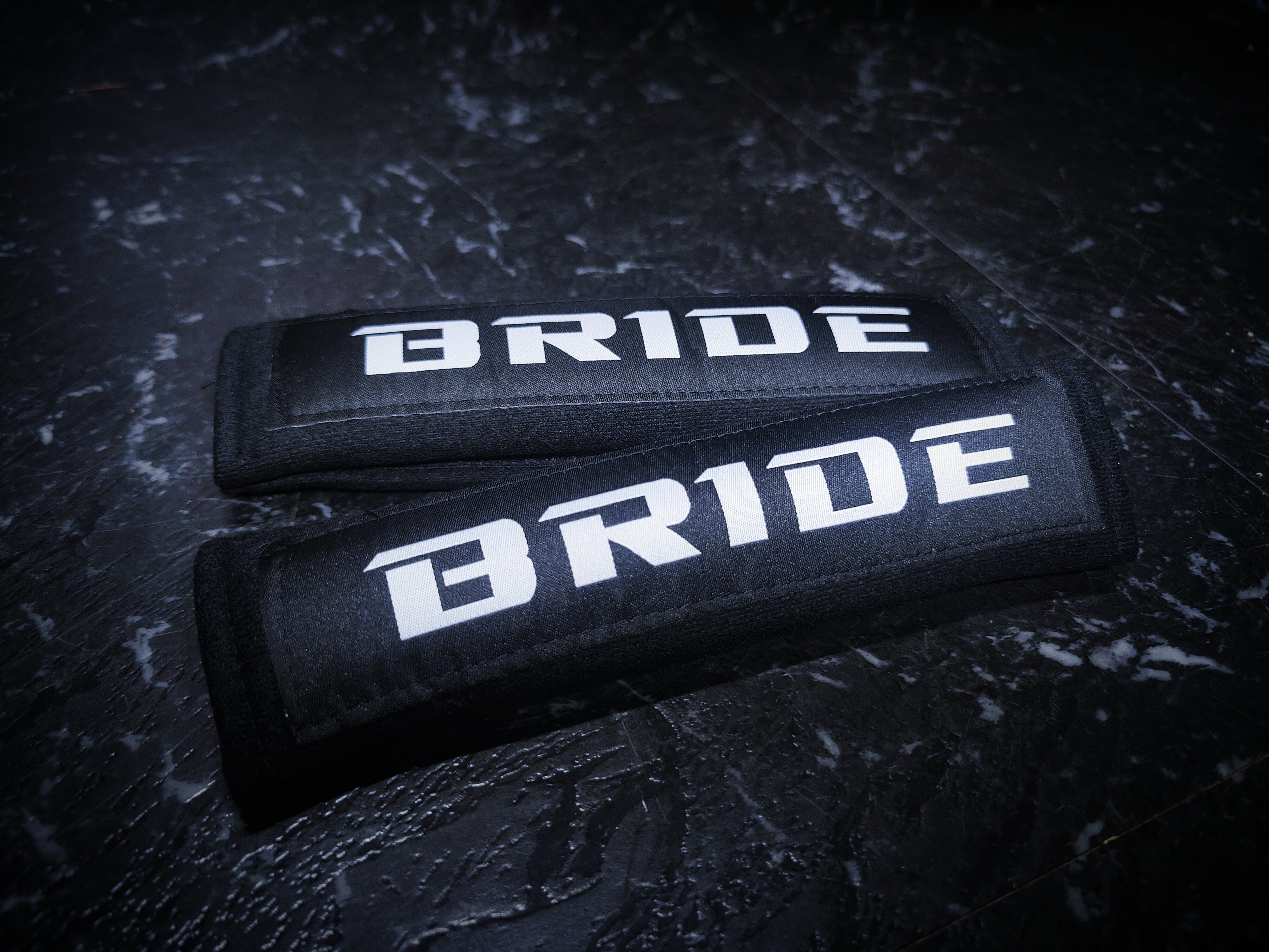 BRIDE Black Seat Belt Covers