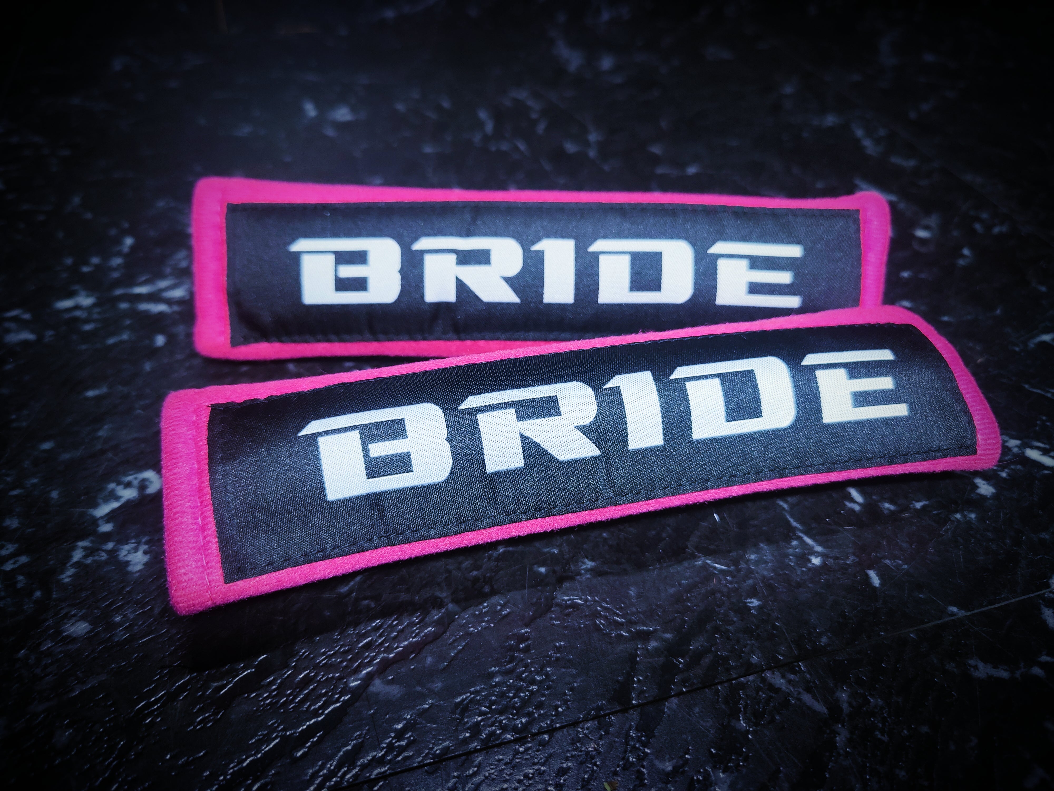 BRIDE Pink Seat Belt Covers