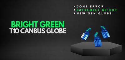 x1 Bright Green T10 Led Car Globe