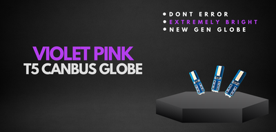x1 Violet Pink T5 Led Car Globe
