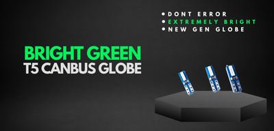 x1 Bright Green T5 Led Car Globe