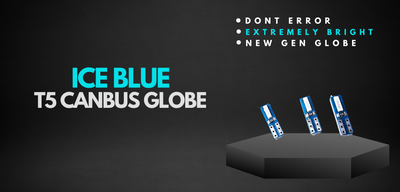 x1 Ice Blue T5 Led Car Globe